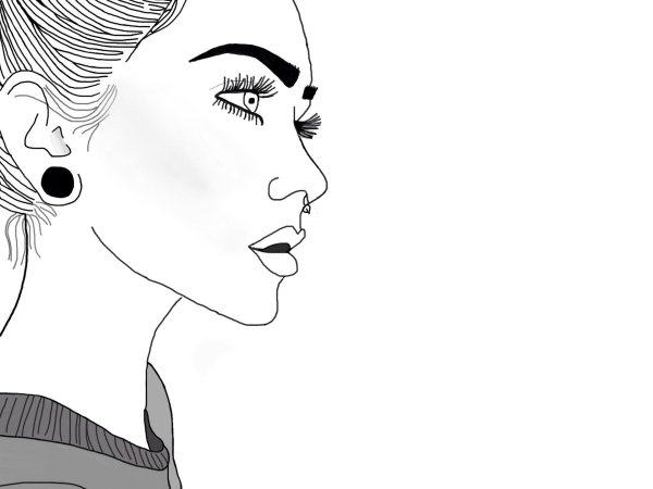 Девушка нарисованные черно белые