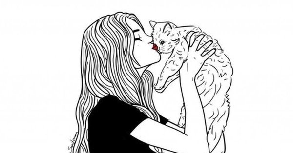 Девушка нарисованные черно белые