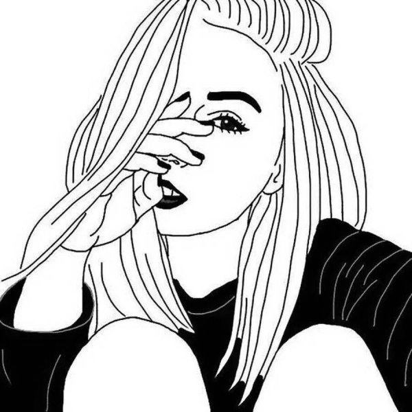 Девушка нарисованные черно белые