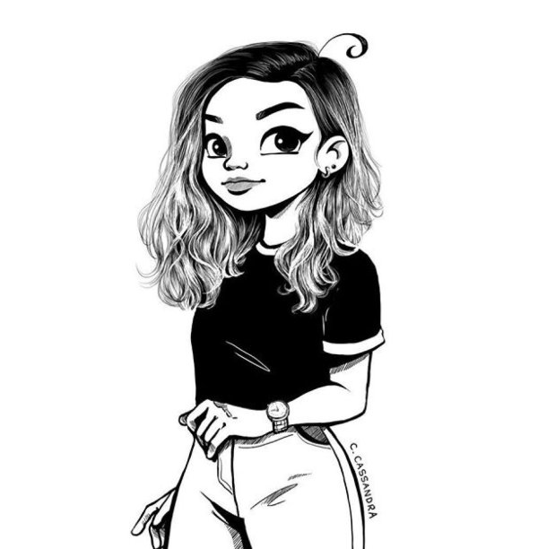 Девушка нарисованные черно белые