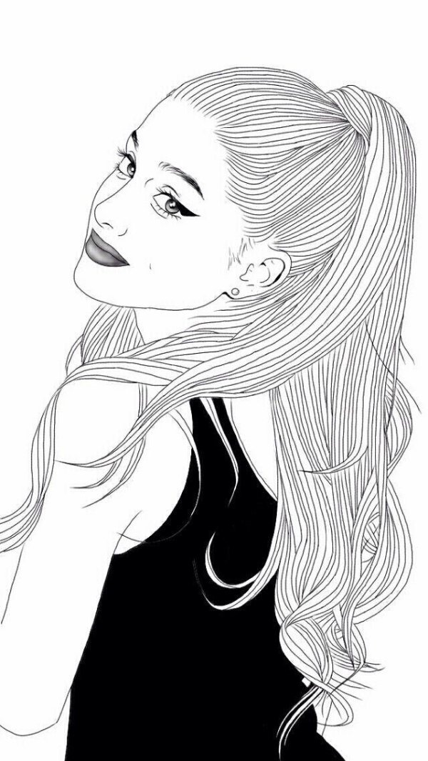 Девушка нарисованные черно белые