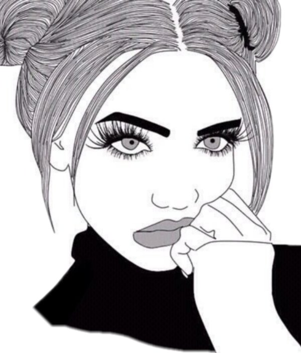 Девушка нарисованные черно белые
