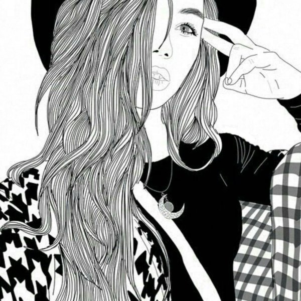 Девушка нарисованные черно белые