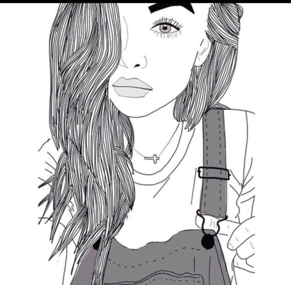 Девушка нарисованные черно белые