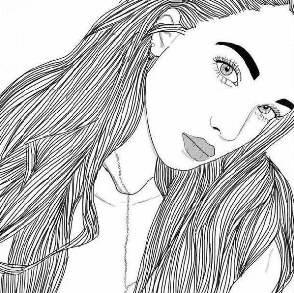 Девушка нарисованные черно белые