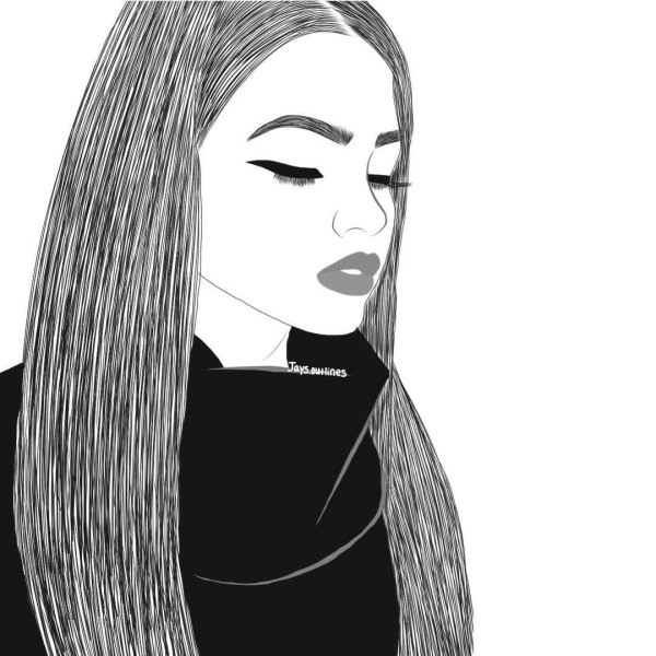 Девушка нарисованные черно белые