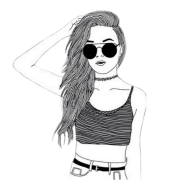 Девушка нарисованные черно белые