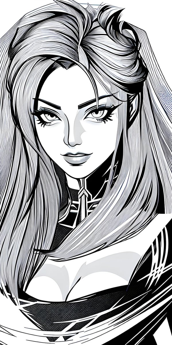 Девушка нарисованные черно белые