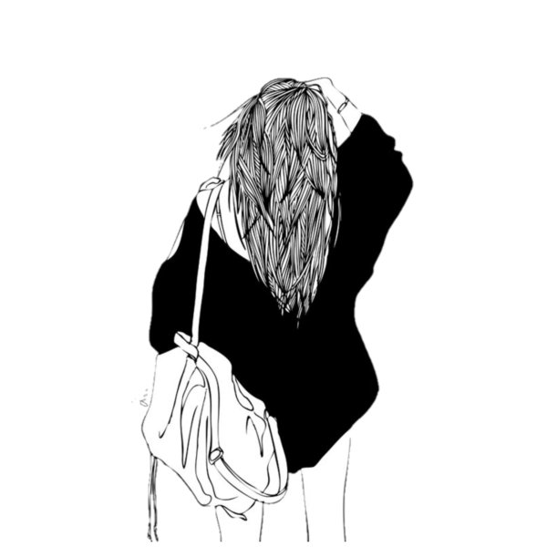 Девушка нарисованные черно белые