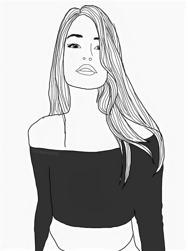 Девушка нарисованные черно белые