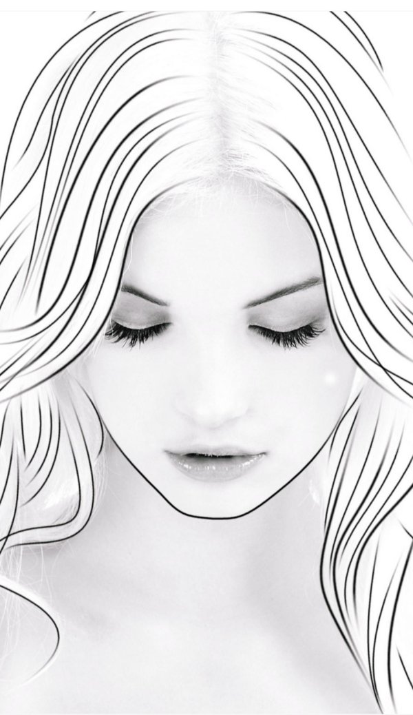 Девушка нарисованные черно белые