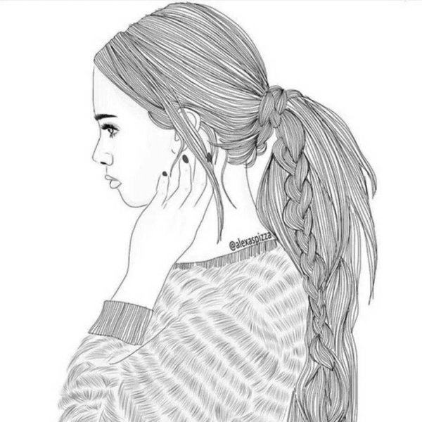 Девушка нарисованные черно белые