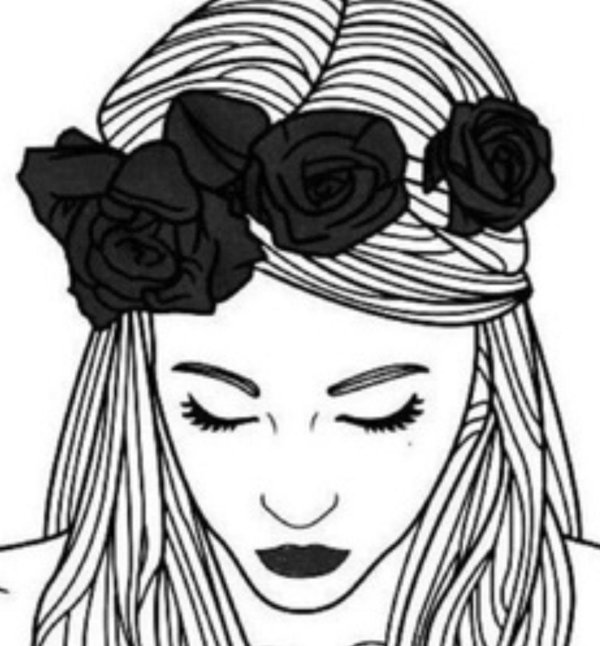Девушка нарисованные черно белые