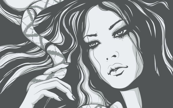 Девушка нарисованные черно белые