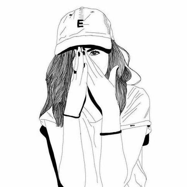 Девушка нарисованные черно белые