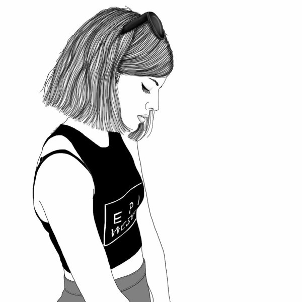 Девушка нарисованные черно белые