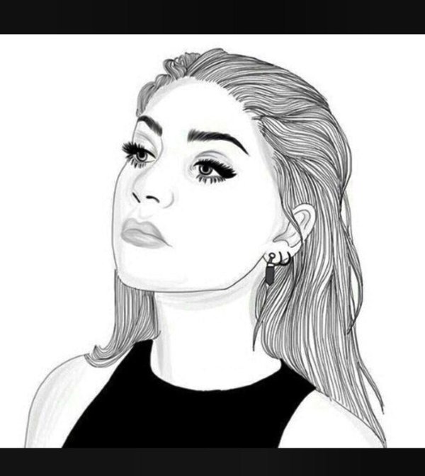 Девушка нарисованные черно белые