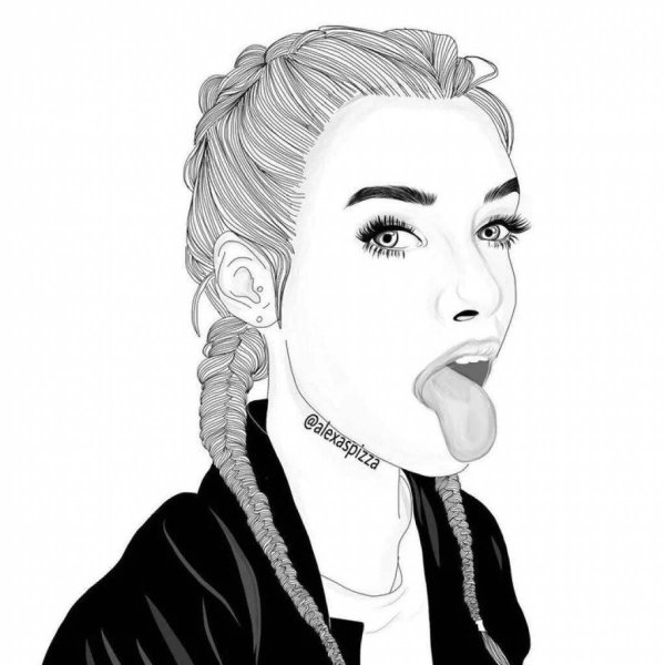 Девушка нарисованные черно белые