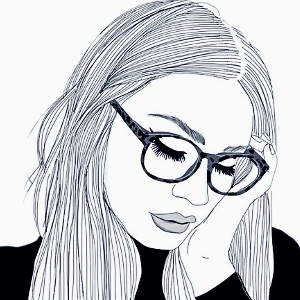 Девушка нарисованные черно белые