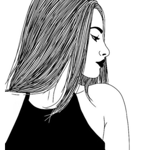 Девушка нарисованные черно белые