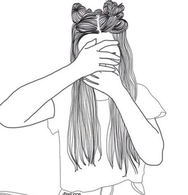 Девушка нарисованные черно белые