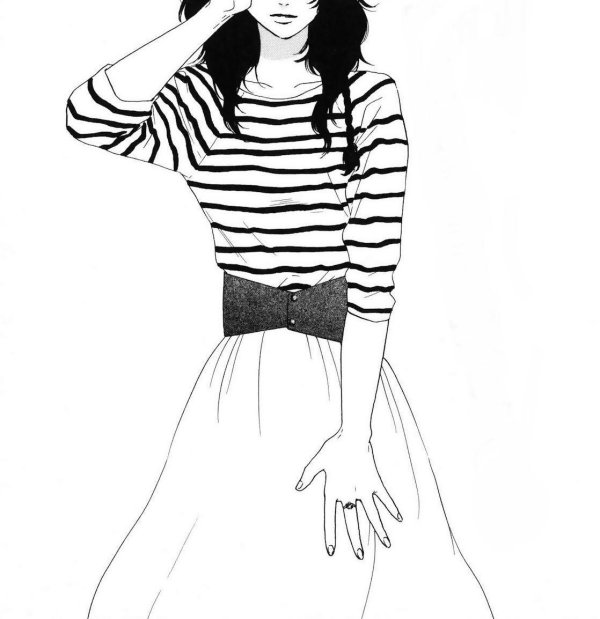 Девушка нарисованные черно белые