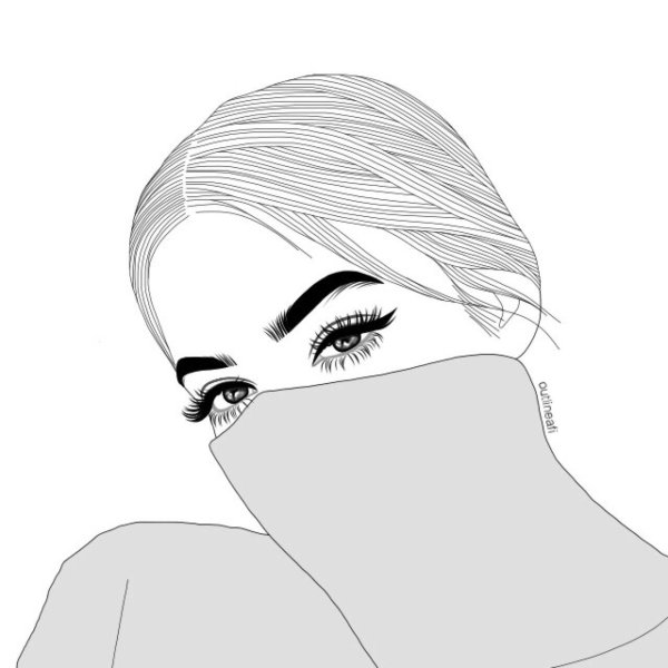 Девушка нарисованные черно белые
