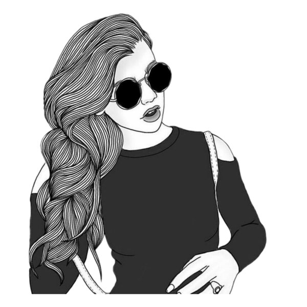 Девушка нарисованные черно белые
