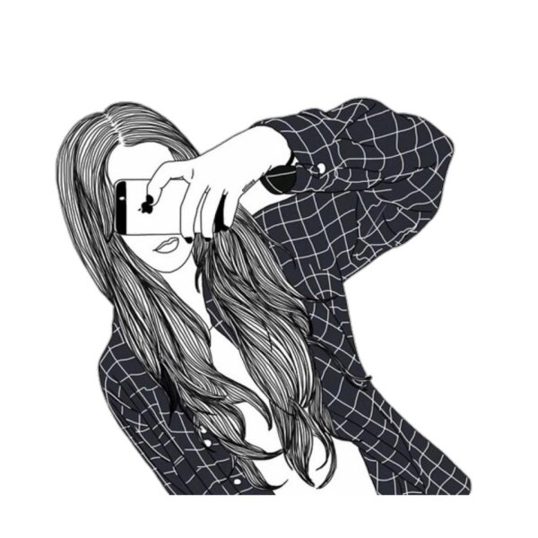 Девушка нарисованные черно белые