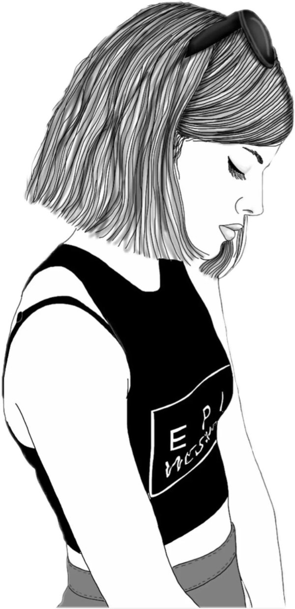 Девушка нарисованные черно белые