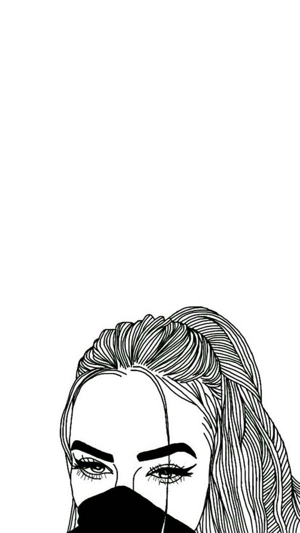 Девушка нарисованные черно белые