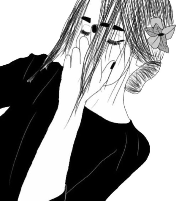 Девушка нарисованные черно белые