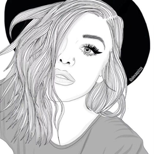 Девушка нарисованные черно белые
