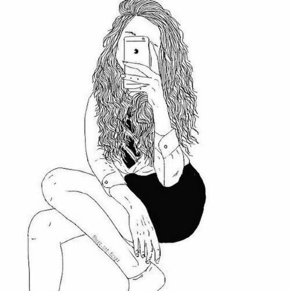 Девушка нарисованные черно белые