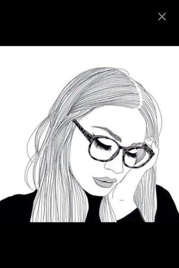 Девушка нарисованные черно белые