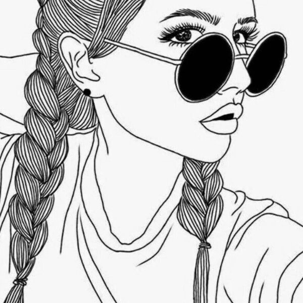 Девушка нарисованные черно белые