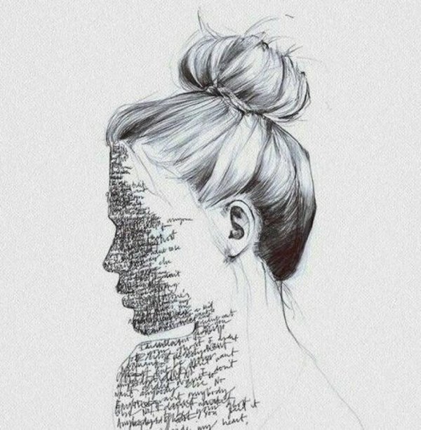 Девушка нарисованные черно белые