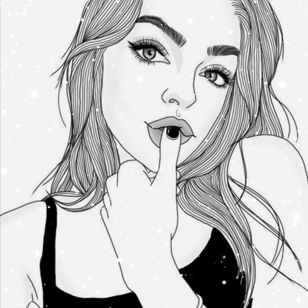 Девушка нарисованные черно белые
