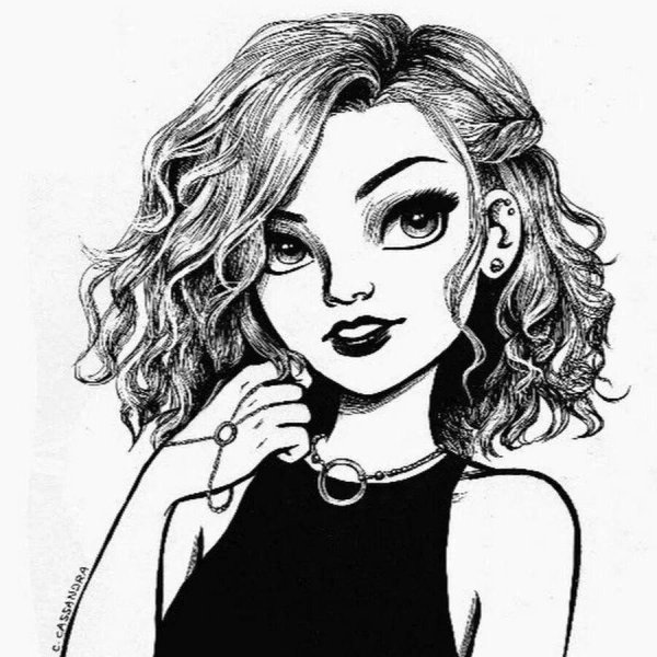 Девушка нарисованные черно белые