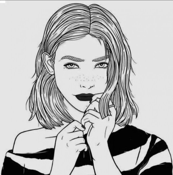 Девушка нарисованные черно белые