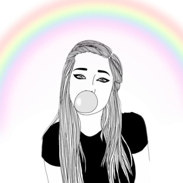 Девушка нарисованные черно белые