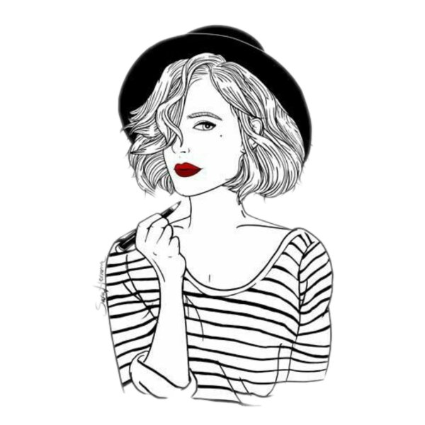 Девушка нарисованные черно белые