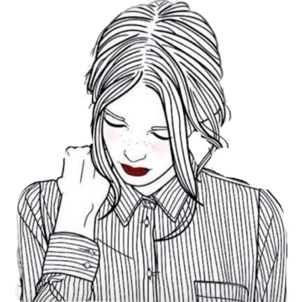 Девушка нарисованные черно белые