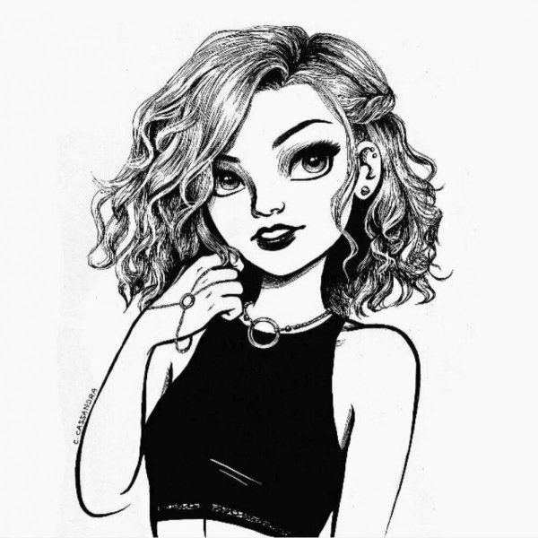 Девушка нарисованные черно белые