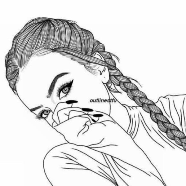 Девушка нарисованные черно белые