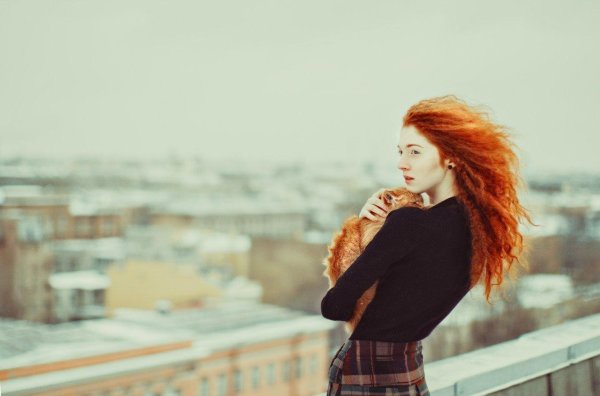 С рыжими девушками зимой