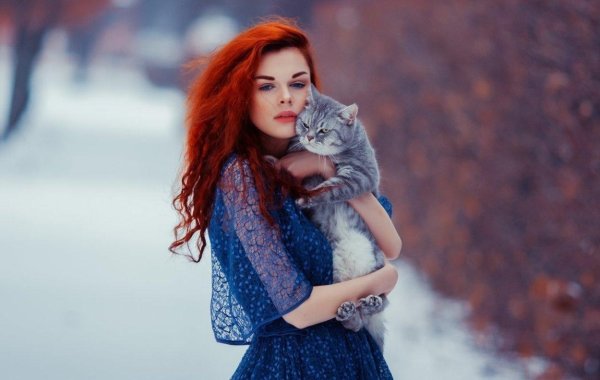 С рыжими девушками зимой