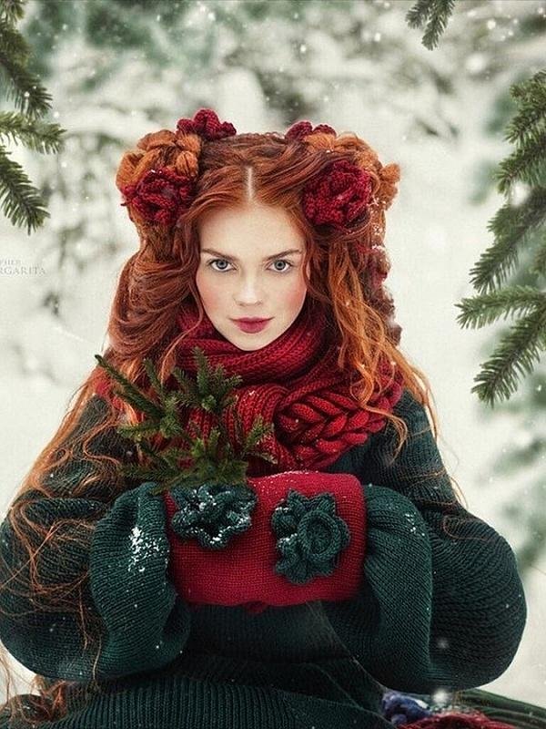 С рыжими девушками зимой