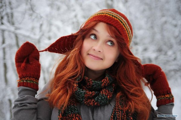 С рыжими девушками зимой
