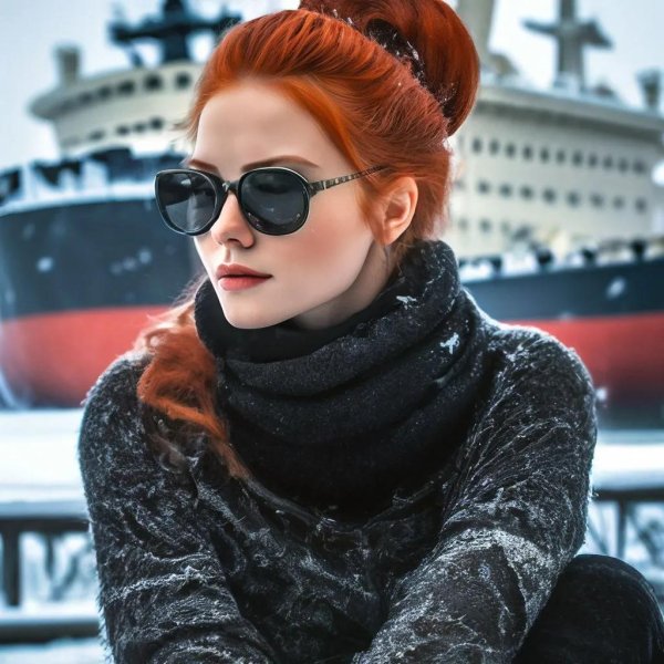 С рыжими девушками зимой